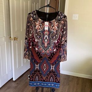 Elegant Paisley Print Dress